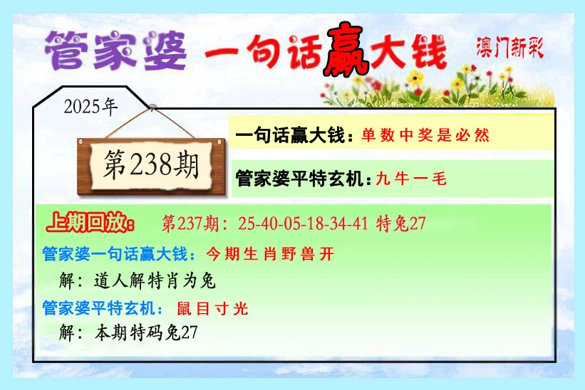 管家婆 238期
